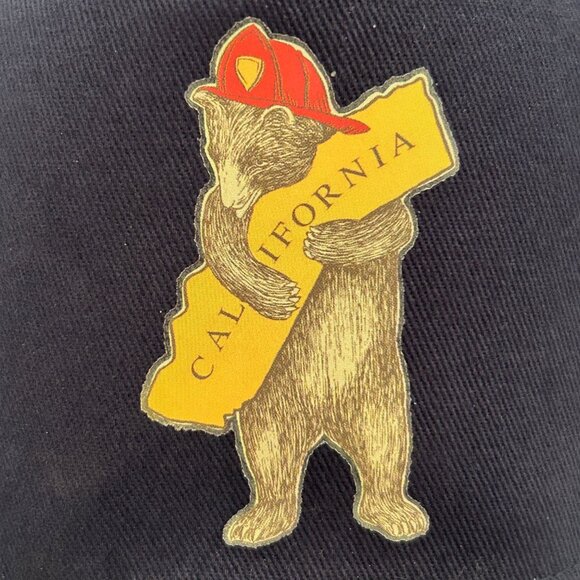 Firefighter Bear Hug California Navy Trucker Baseball Hat Cap Adjustable - Picture 2 of 9